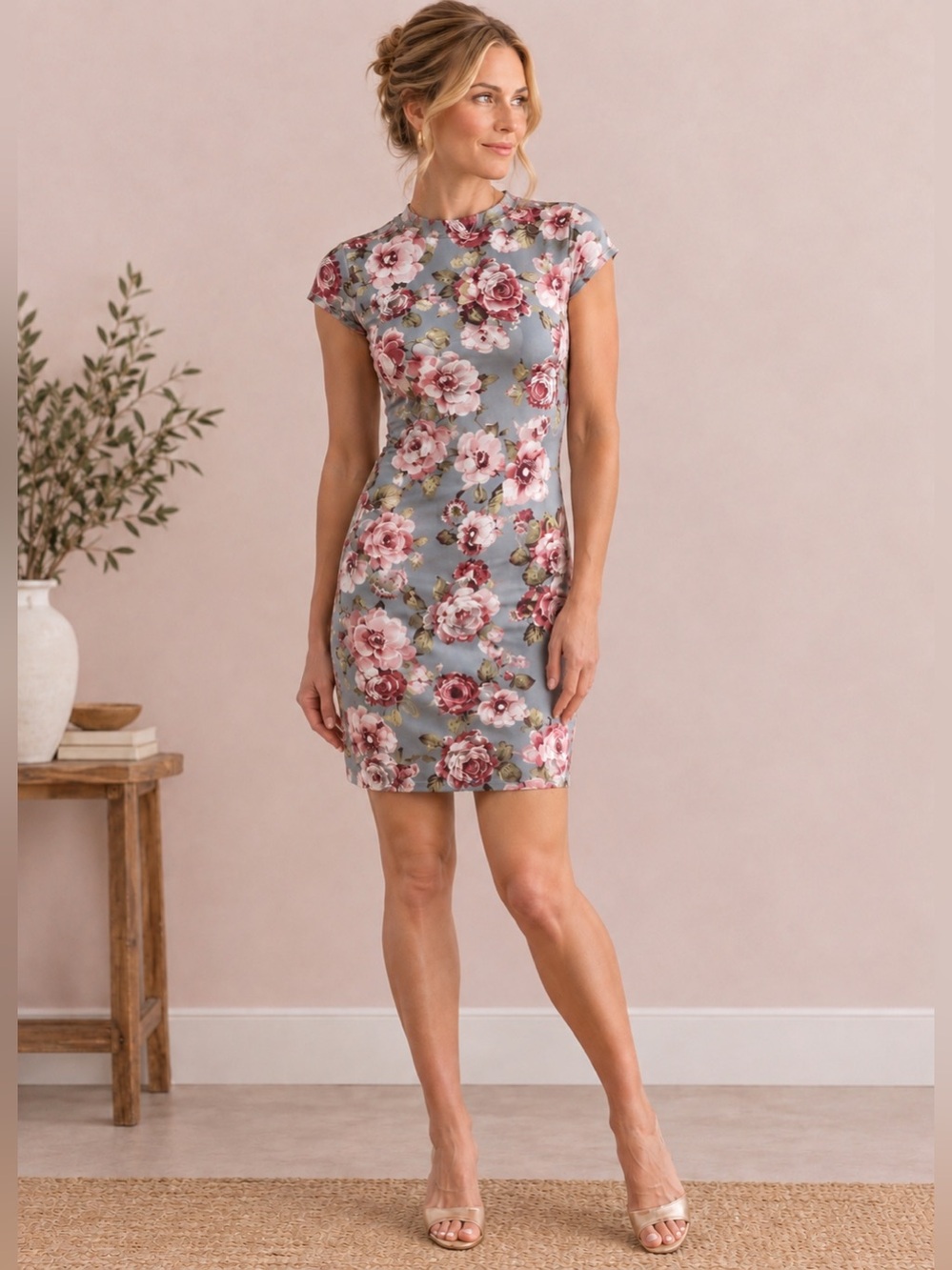 Joe & Elle Grey Floral Mini Dress